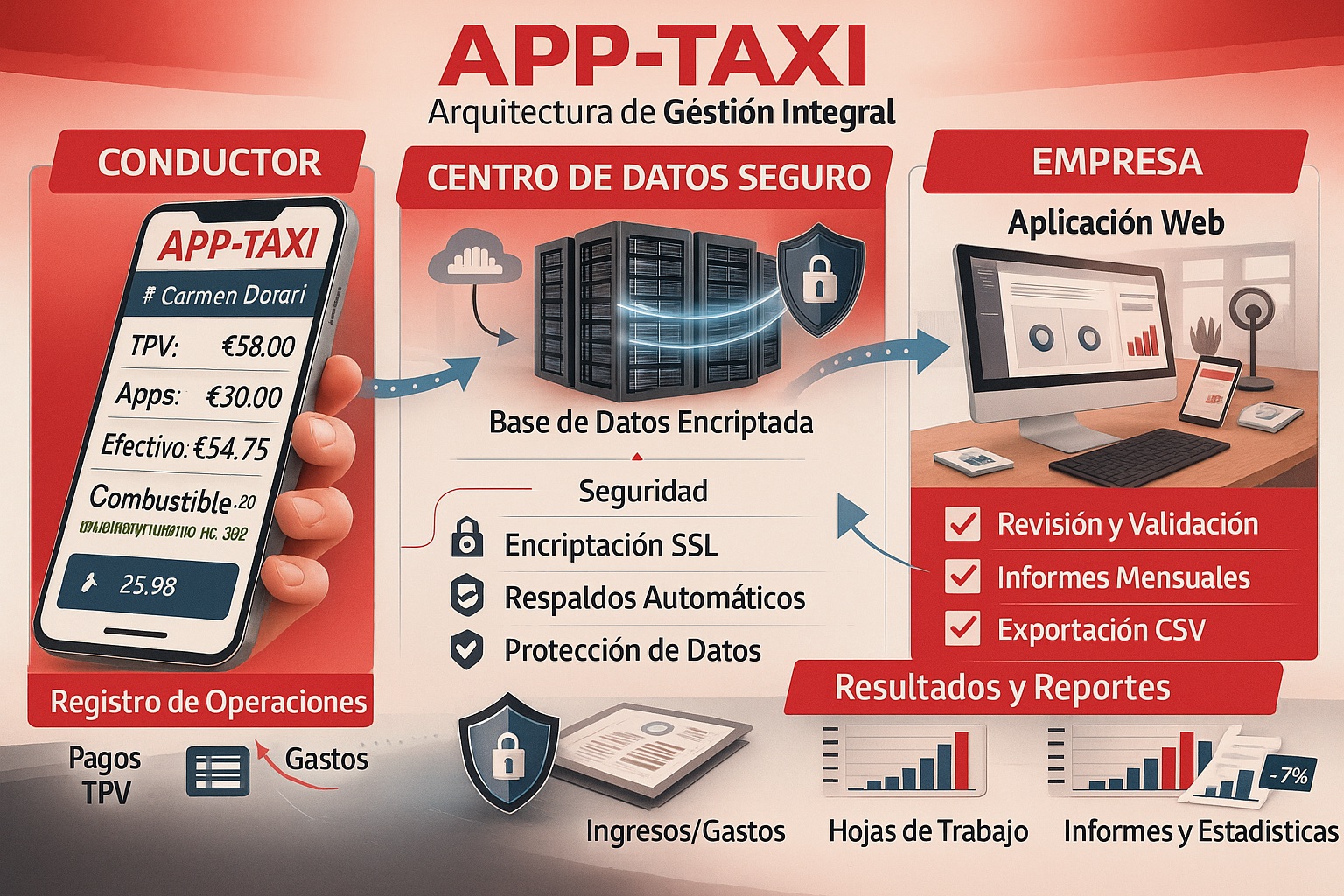 Flujo de trabajo completo de APP-TAXI